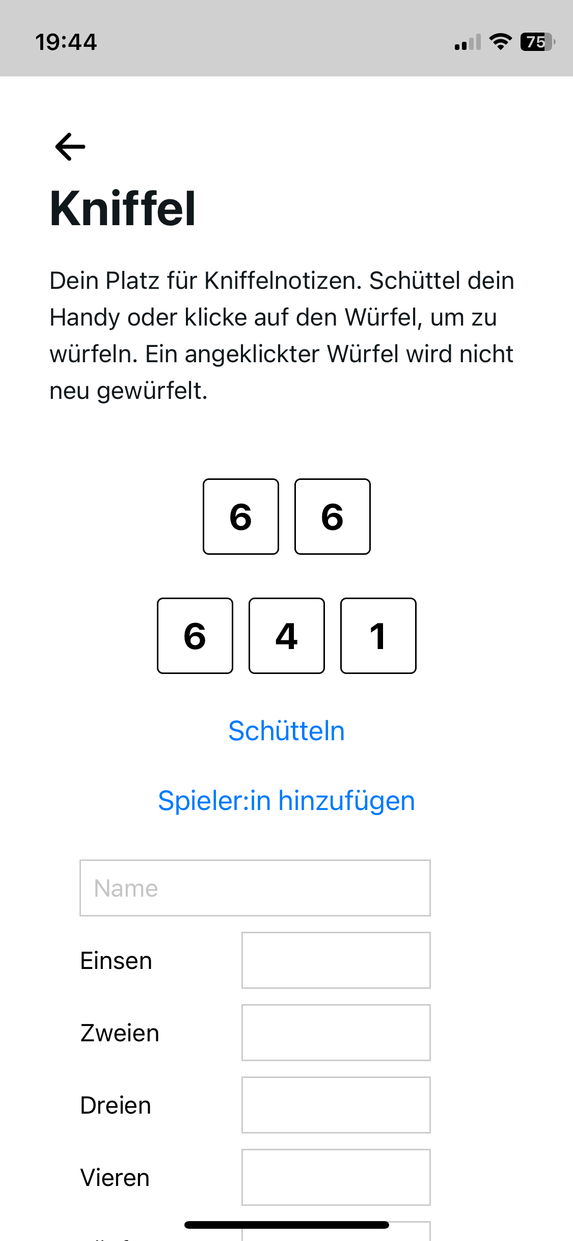 Ein Screenshot von einem Projekt von mir